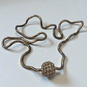 Vintage ‘70s Flexible Omega Chain & Crystal Disco Ball Necklace